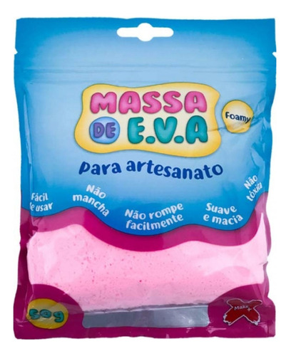 Massinha De Eva Rosa Bebe Artesanato Massa Modelagem 50g