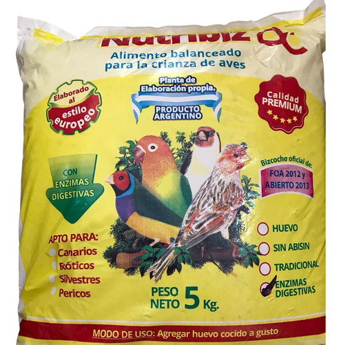 Bizcocho Nutribiz Dc - Canarios-exóticos-pericos X 5 Kg