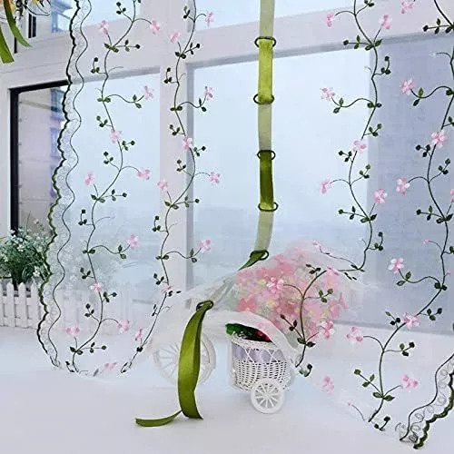Cortinas Para Salas Sencillas Bordada Transparente De 0,8 X