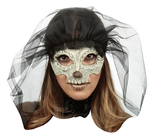 Máscaras Y Disfraces :  Catrina With Veil: Pale 1