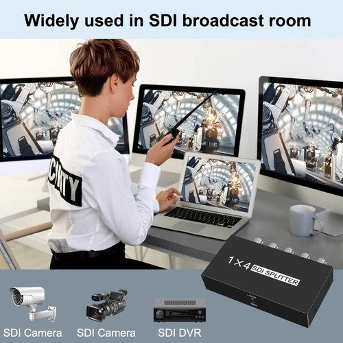 Splitter Sdi 1x4 3g/hd/sd-sdi Divisor De Vídeo Sdi Adaptador