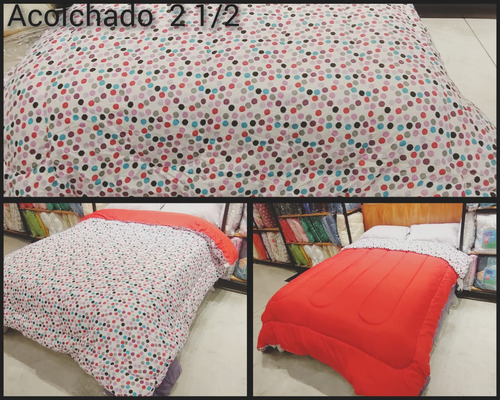 Acolchado 2 1/2 Plazas Plata Casablanca Reversible Estampado