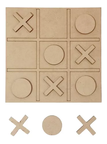 Jogo da Velha Tic Tac Toe em Madeira mdf