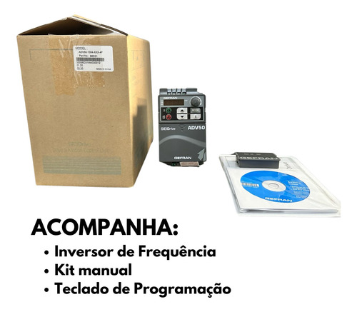 Inversor De Frequência Gefran Adv50 380/480v 0,5cv + Teclado