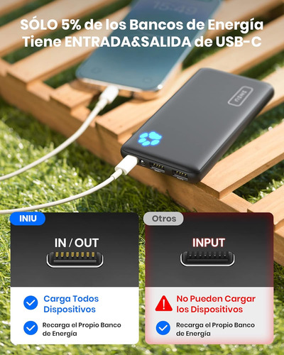 Iniu Bateria Portatil 10000mah Alta Velocidad