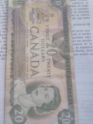 Billete 20 Dólares Canadiense De 1979 (Usado)