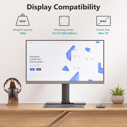 Soporte Monitor Individual Altura Ajustable, Soporte Mo...
