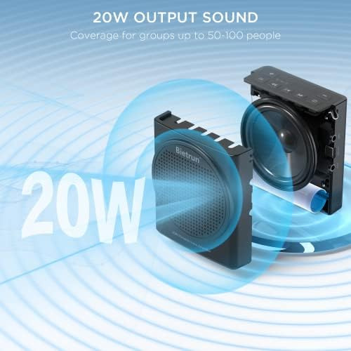 Bietrun Amplificador De Voz Portátil Con Micrófono Con Cable