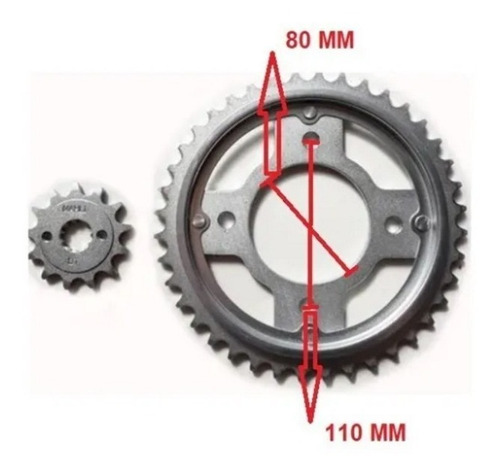 Imagen 3 de 4 de Corona Honda 250 Cb Twister New Z40 Kit Jt Con Piñon Z13