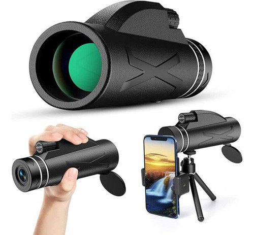 Telescópio Monocular 80x100 Com Montagem Em Smartphone E Tri