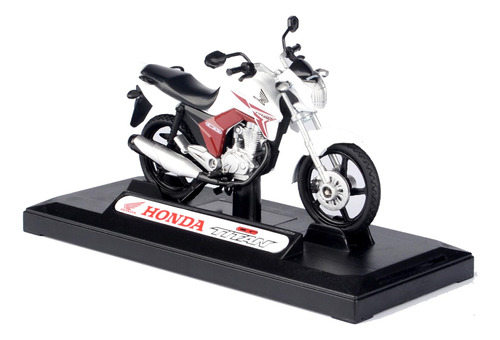 Miniatura - 1:18 - Moto Honda Cg Titan 150 Branca - Californ