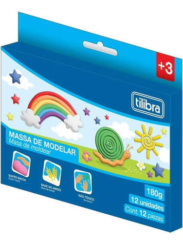 Massa Massinha Para Modelar Macia 180g 12 Cores Académie