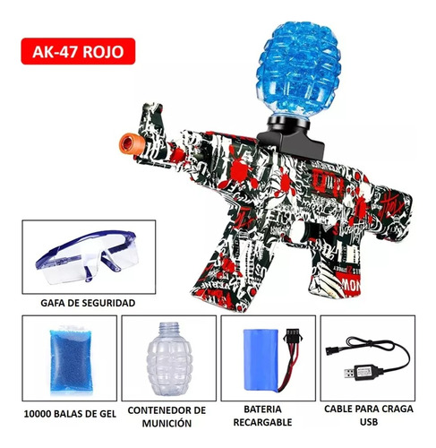 Fusil Ak47 Automatica Dejuguete Con Balas De Gel