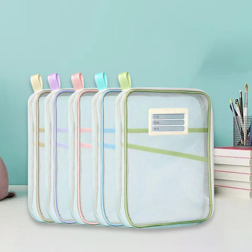 A 5 X Bolsas De Documentos De Malla Con Cremallera A4 Bolsa