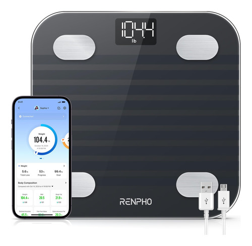 Báscula Inteligente Renpho Elis 1 Recargable Con 13 Monitore