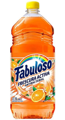 12 Pz Fabuloso Limpiador Frescura Activa Naranja Líquido 1 L
