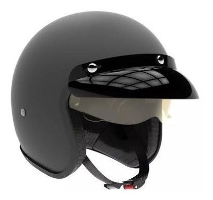 1 Casco Moto Custom Garage 721 Mate Liso Negro M 58 Cm 