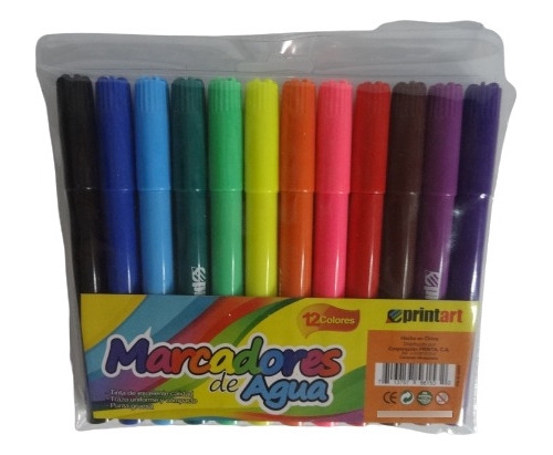 Marcadores Escolares Punta Gruesa Printart ( 12 Colores )