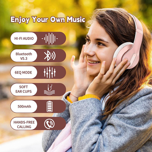 Auriculares Inalámbrico Glynzak Wh207a Rose Gold Bluetooth