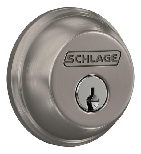 Schlage B60 N 619 Cerrojo, Llave De 1 Lado, Máxima Seguridad Níquel Satinado.