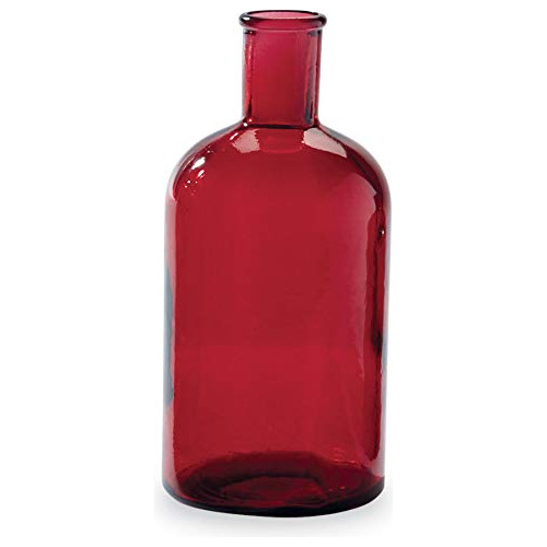 Jarrones De Cuello De Botella Medianos Rojo, 8  X 3 3/4...
