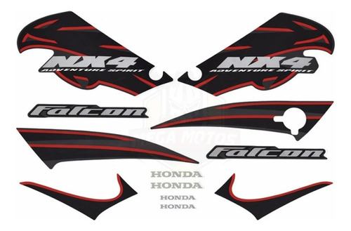 Kit Adesivos Honda Falcon Nx4 2007 Preta - Lb10053