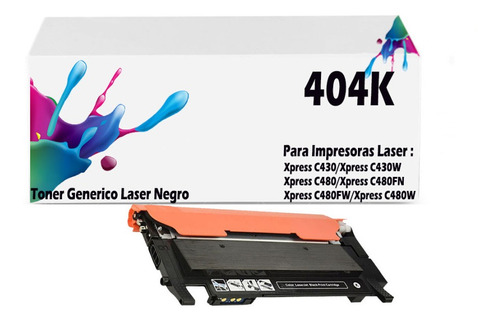 Toner Generico Clt-k404s Negro Para C480w/c430w/c480fn/c480