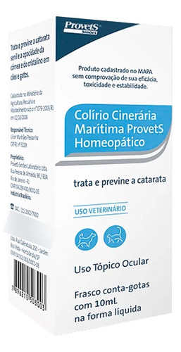 Colirio Provets Cineraria Maritima Homeopatico 10ml