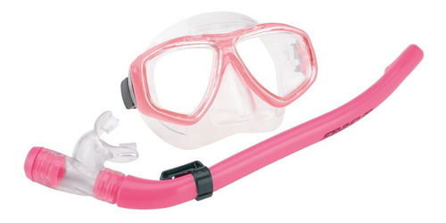 Kit Mergulho Seasub Astra Snorkel Valvulado Cor Preta