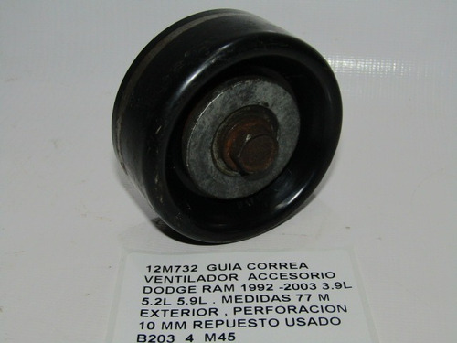 Guia Correa Ventilador Accesorio Dodge Ram 1992-2003 3.9l 