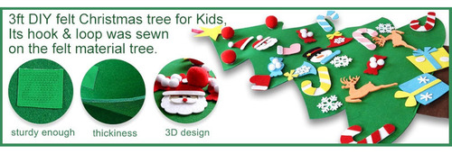 Set De Árbol De Navidad De Fieltro Con Adornos Infantiles
