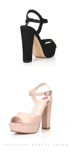 Imagen 6 de 7 de Ielgy Tacón Alto Zapatos De Mujer Moda 11cm Tacón Grueso W