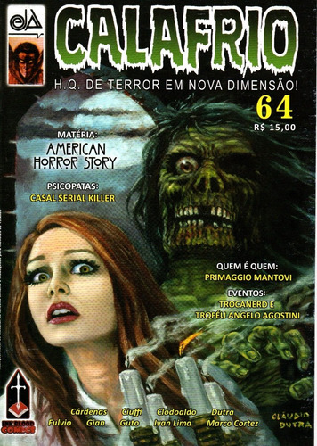 Calafrio Nº 64 - H.q. De Terror Em Nova Dimensão! - 2019 - 52 Páginas - Ink&blood Comics - Bonellihq Cx72