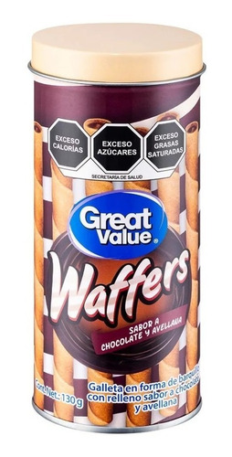 Great Value Galletas Waffers Chocolate Avellana 300 Gr