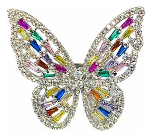 Gran Anillo Mariposa Cristales Swarovski Colores