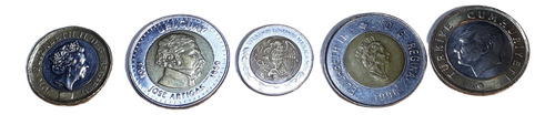 Moneda Bimetalica Monedas Distintos Paises Y Años Lote X 5