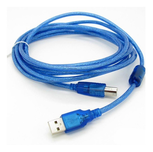 Cable Usb 2.0 Para Impresora 1.5 Mts Blindado Azul