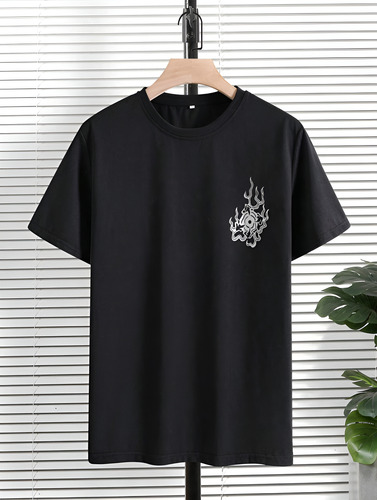 Shein Remera Hombre Oversized Manfinity Negra