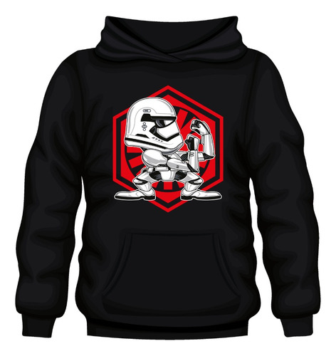 Poleron Canguro Con Capucha Estampado - Trooper Peleador Star Wars