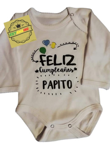 Body Para Bebe Feliz Cumpleaños Papito Blanco