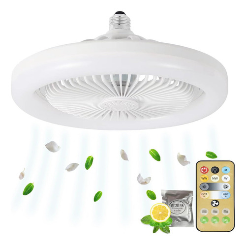 . Ventilador Techo Con Luz Led 3 Colores Control Remoto