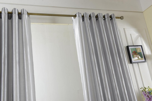 Cortinas De Ventana De Satén El 100x250cm Gris