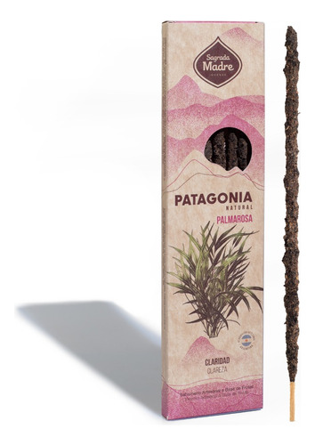 Sahumerio Patagonia Natural Sacred Mother, caixa com 6 palitos de fragrância Palmarosa
