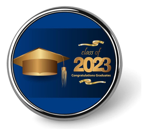 Alfiler Graduacion Clase 2023 Boton Insignia Redonda Broche