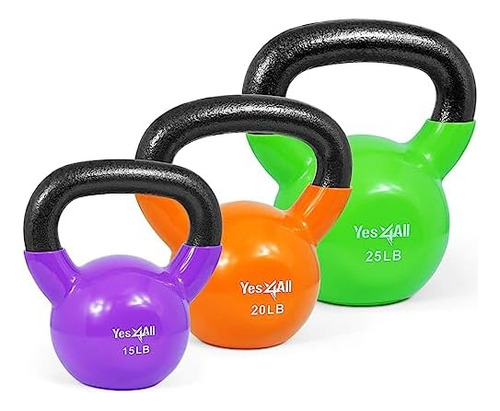 Combo Kettlebells Vinyl Coated Weight Sets Great For Fu...