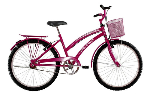 Bicicleta Aro 26 Feminina Susi Rosa Pink Com Para-lama Cesta Tamanho Do Quadro 17
