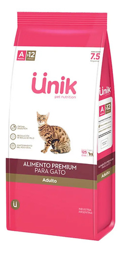 Alimento Unik Toys Premium para gato adulto sabor mix en bolsa de 7.5 kg