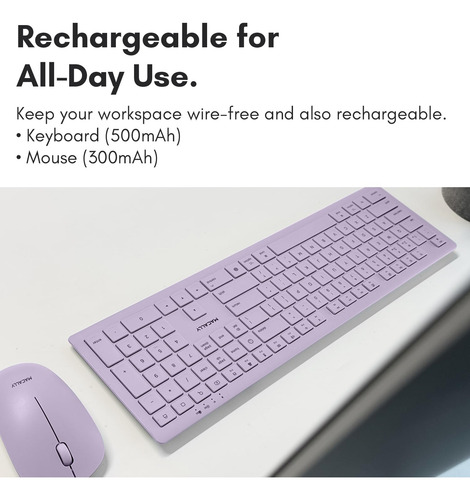 Wireless Keyboard And Mouse Combo Macally For Mac - Purple