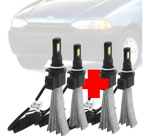 Imagem 1 de 6 de Combo Lampada Led Flex H1 H7 Fiat Palio Gii