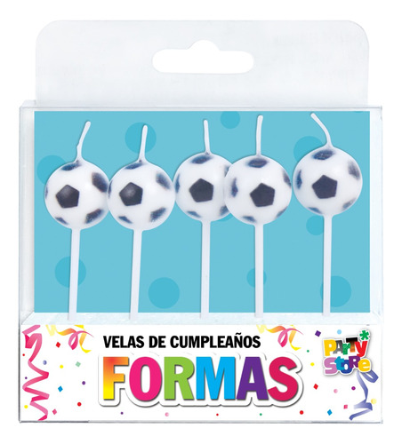 Vela Tematica Futbol X5 Cotillon Torta